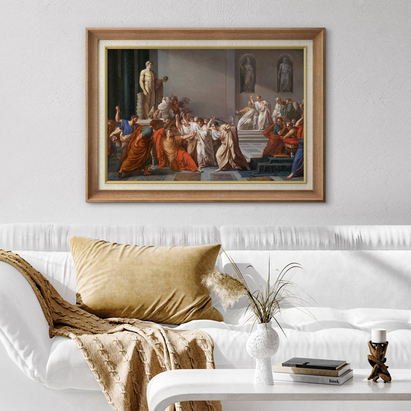 Scène historique classique, photos de salon, impression sur toile encadrée, H 26 po x l 36 po, Natural Premium Frame