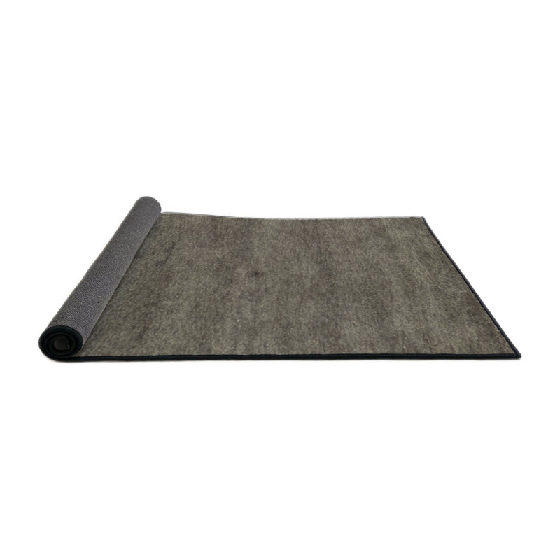 Tapis contemporain gris, Rond 8 pi