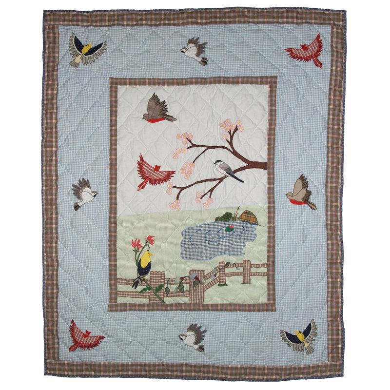 Songbirds Quilted Throw Blanket