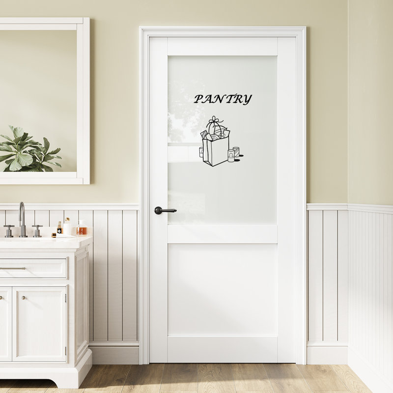 Porte standard pour garde-manger en bois manufacturé en verre massif préfini sans quincaillerie, 30 po x 96 po