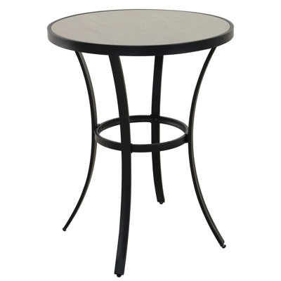 Metal Frame Tile Top Bar Side Table
