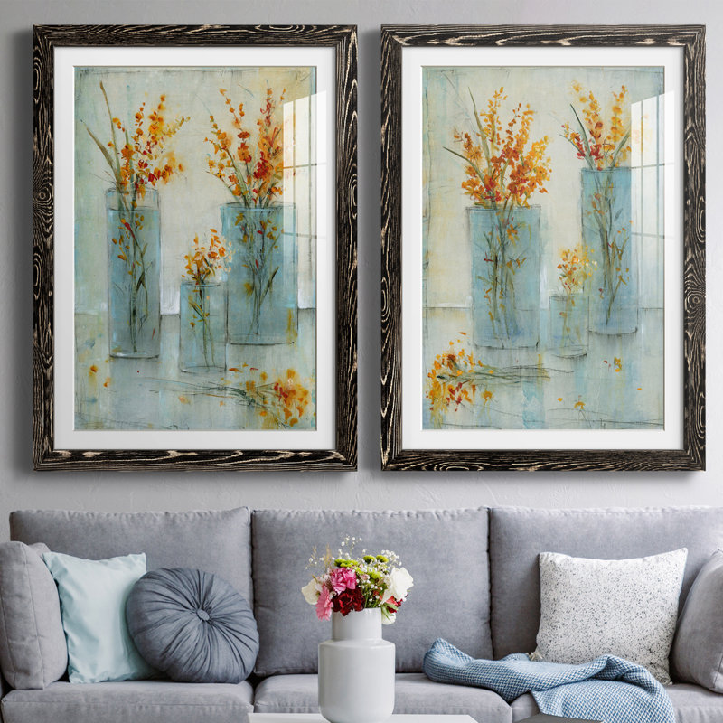 " Still Life Study I " 2 - Pieces Painting Print, 31.5" H x 47" W x 1.5" D, Black Framed