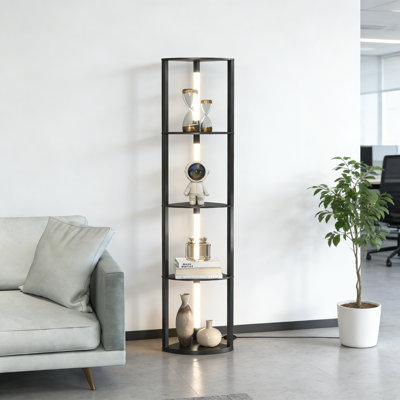 163.5 cm H x 29.5 cm W Corner Bookcase