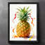 Art mural rétro noir, ananas délicieux, impressions de style rétro-480549855