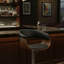 Tabouret de bar pivotant en similicuir noir