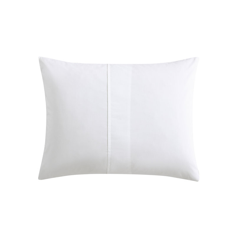 Lattice Solid White Standard Cotton Reversible 7 Piece Duvet Cover Set, King Duvet+2King Shams+2Euro Shams+2ThrowPillows