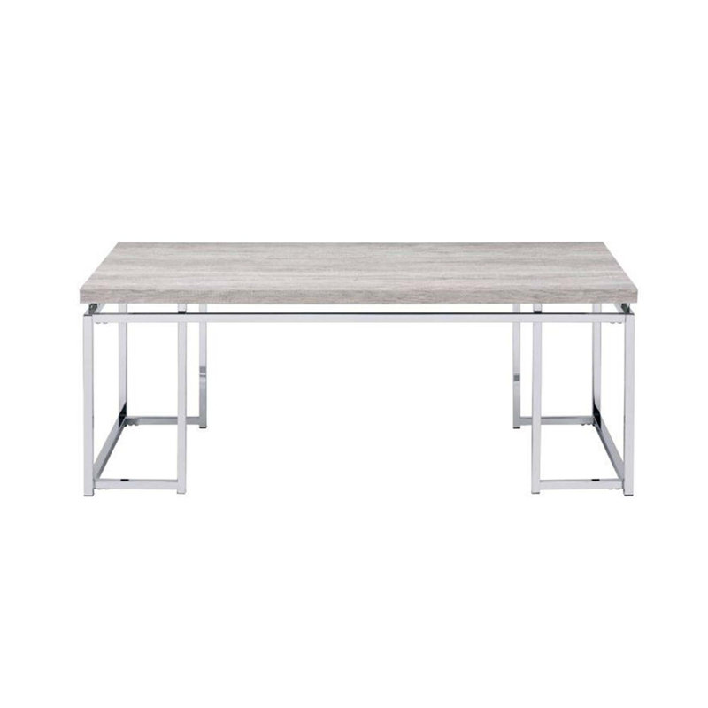 Rectangular Coffee Table With Metal Sled Base