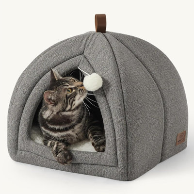 Cat Beds For Indoor - 2 In 1 Cat Cave House Tent For Kittens Pets With Removable Washable Cushioned Pillow, Foldable Kitten Hideaway With Non-Slip Bottom