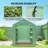 Outdoor Walk-In Greenhouse With Roll-Up Zipper Door, 18 Shelves, PE Cover, 95.25" X 70.75" X 82.75", Green-123051936