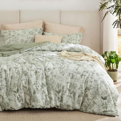 Floral Comforter Set Queen Size 3 Pieces
