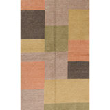Wool Geometric Area Rug in Dark Salmon/Rosy Brown/Black/Yellow