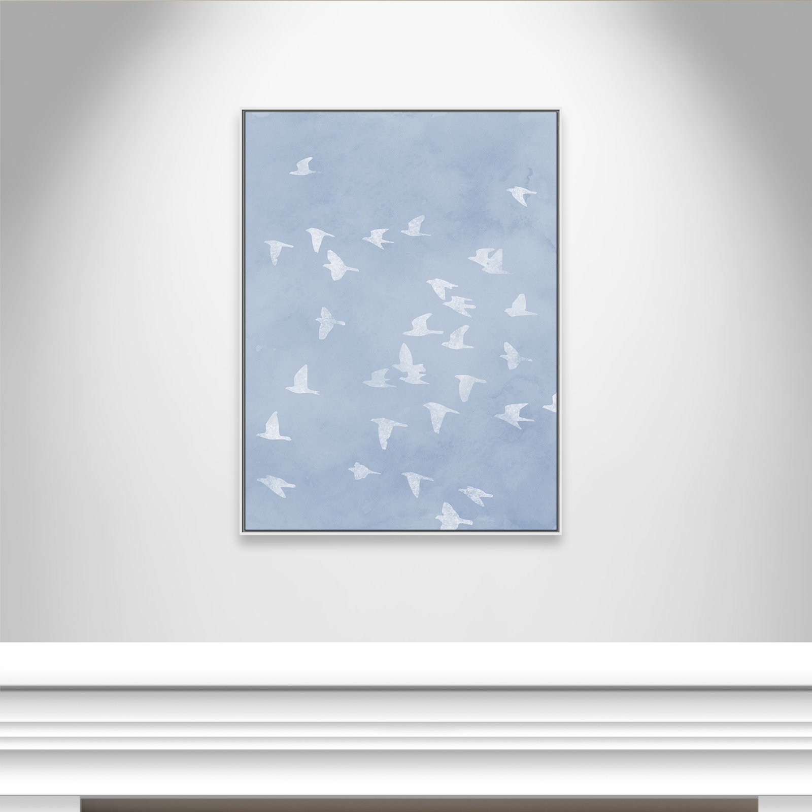 Flying Friends Print by Marcus Prime, White Floater, 37.5'' W x 49.5'' H