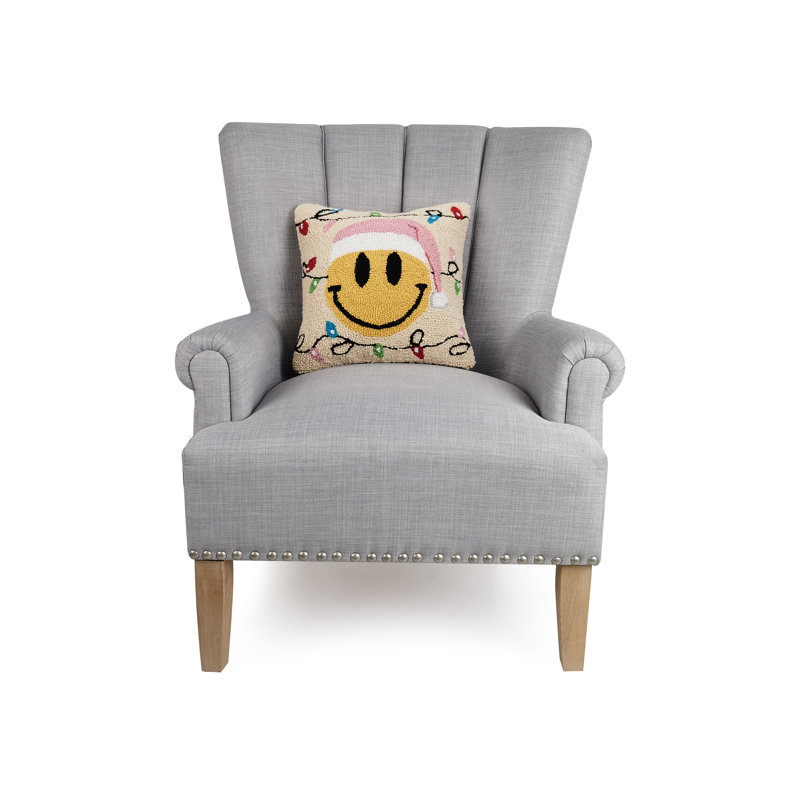 Housse et insert de coussin en laine Smiley Face Santa
