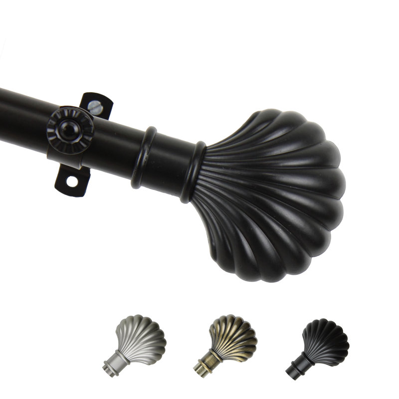 Tringle à rideaux simple réglable 0,81 po Maywood, 28 po à 48 po, Nickel satiné