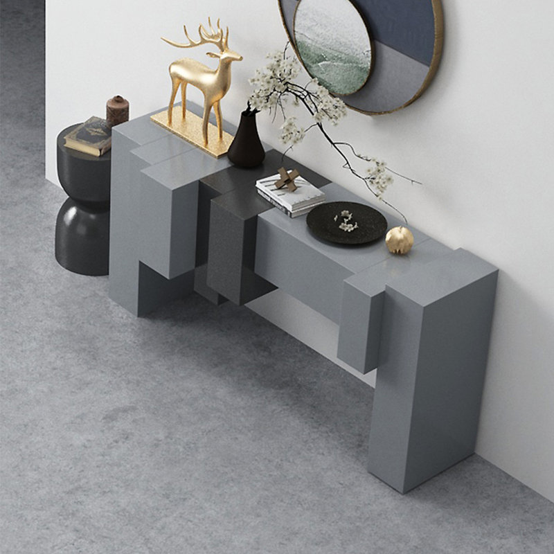 Console Modern Minimalist Art Design, H 35,43 po x l 62,99 po x P 15,75 po, Noir / bleu grisâtre