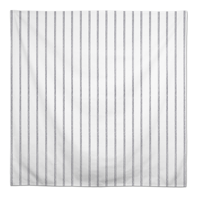 Striped Polyester Tablecloth, Dark Gray, 58" L x 58" W