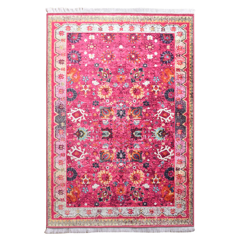 Premium Area Rug (5.2 x 7.5 ft), 100% Polyester, 0.2 in Pile Height | Antibacterial, Non-Slip Underside, Machine Washable | Elegant Design for Living Room & Bedroom Decor, Soft and Durable