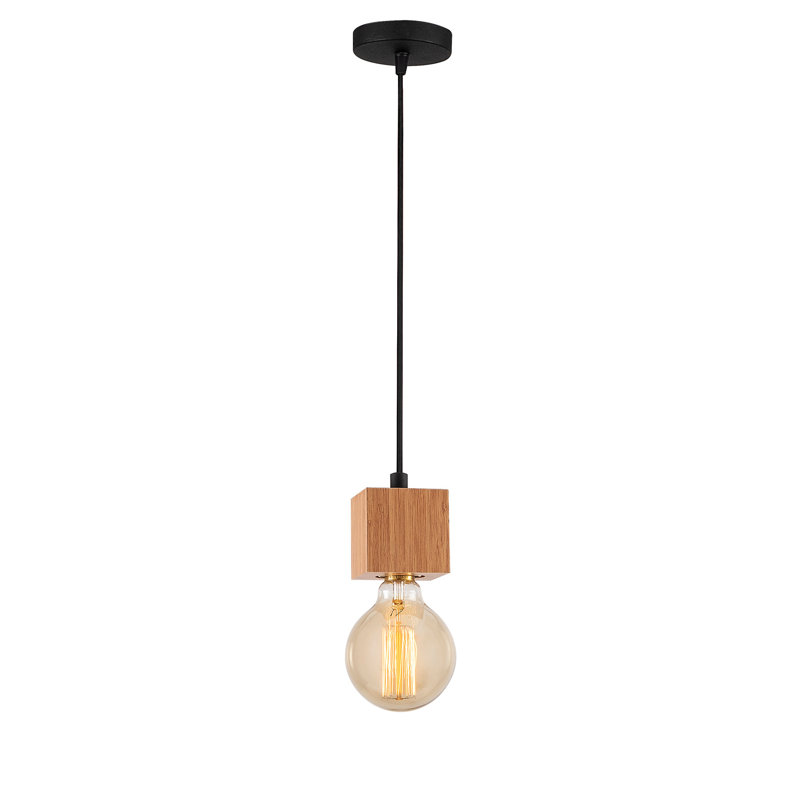Luminaire suspendu à 1 lumière Hendrick, Noir / brun