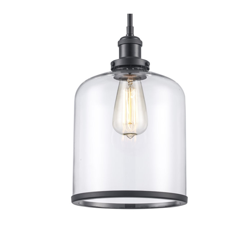 Luminaire suspendu en pot 1 lumière Edremit, Noir, 10.35"
