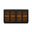 Grande armoire de rangement à 4 portes avec portes en verre, armoire arquée avec tablettes réglables, armoire buffet-243742729