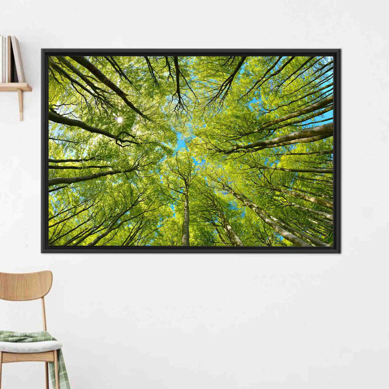 Décoration 3D de Noël sur toile avec une branche d'arbre verte, H 41 po x l 94 po, Noir
