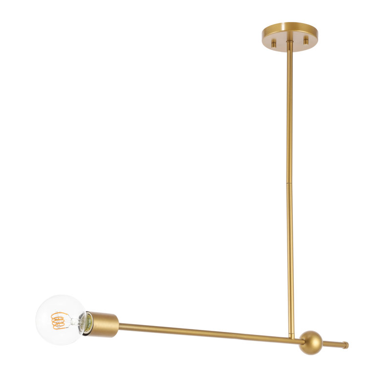 Luminaire suspendu à 1 lumière Fredricks, Laiton