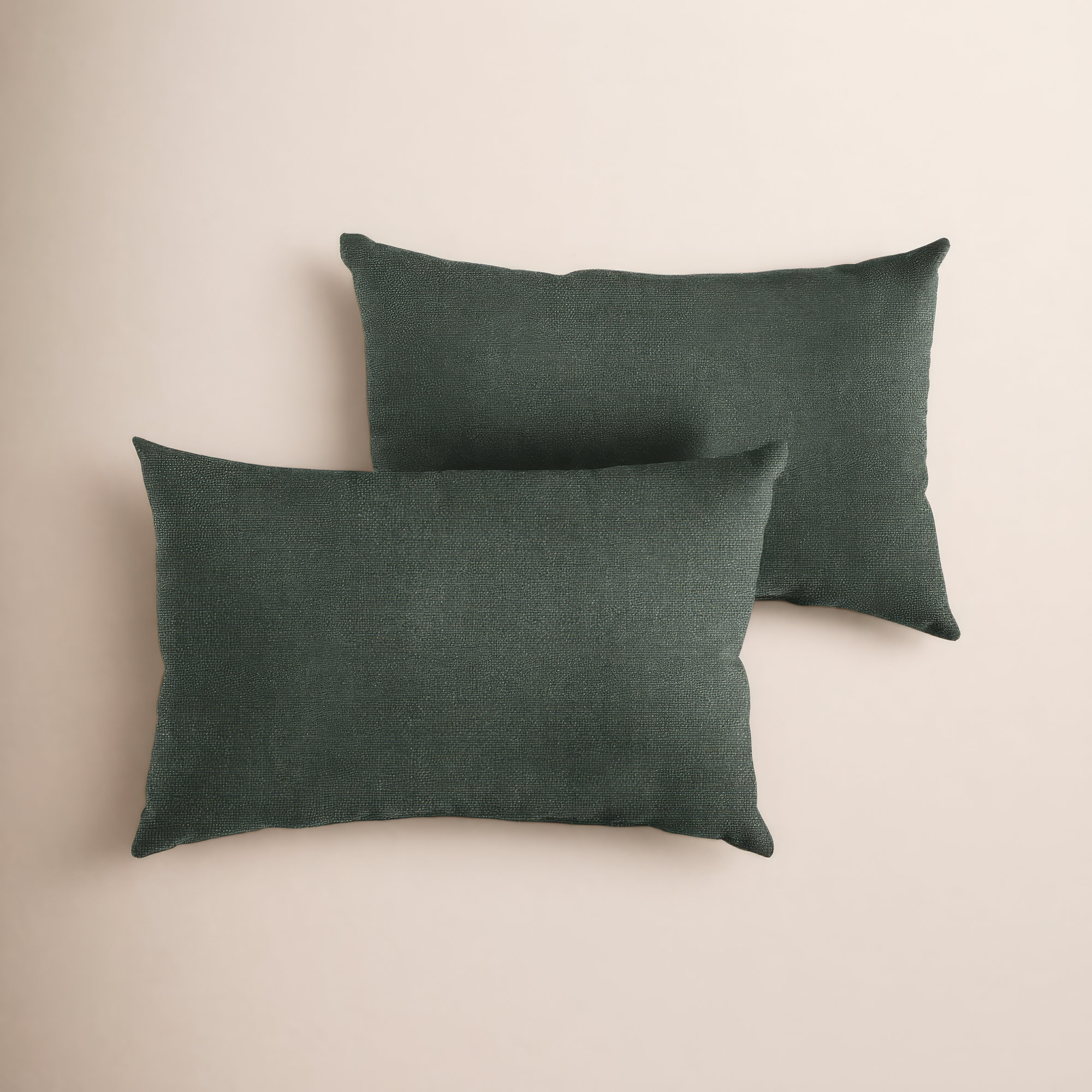 Sunbrella Lumbar Rectangular Indoor/Outdoor Pillow Cover & Insert, 12" H x 18" W, Dark Green