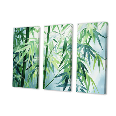 «Bamboo Romantic Dream I» sur toile, reproduction de 3 pièces