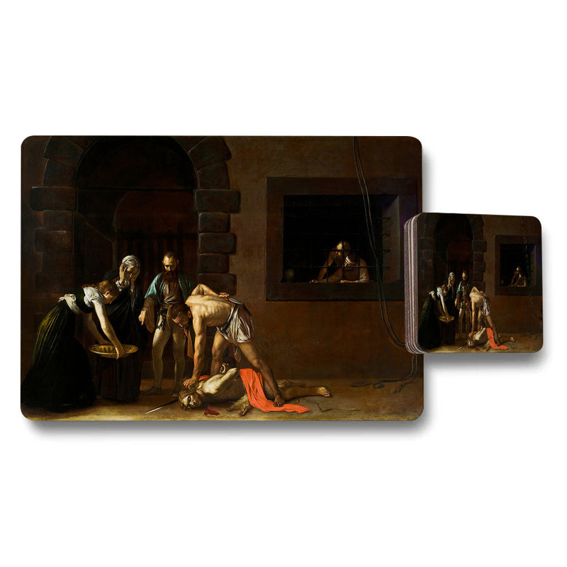 Historical Beheading Scene Art Placemats And Coasters Set For Dining Table