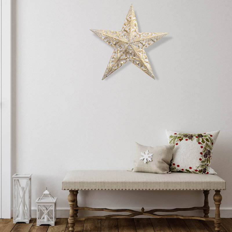 Décoration étoile en métal doré (), H 15,2 po x l 15,4 po x P 1,8 po