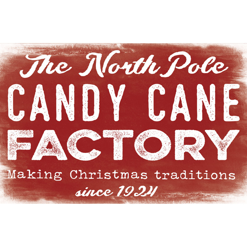 Candy Cane Factory - Wrapped Canvas Print, 81cm H x 122cm W x 3.8cm D