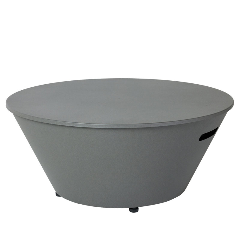 Eith 13.5" H x 30.5" W Conical Steel Outdoor Gas Propane Fire Pit Table with Lid