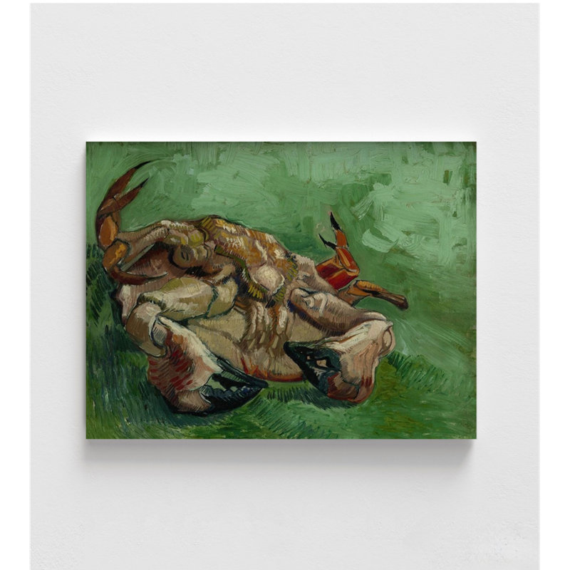 Un crabe sur son dos par Vincent Van Gogh, art mural crabe, impression de crabe rouge, art de crustacé tropical, impression de crustacé croustillant, décor de plage rouge