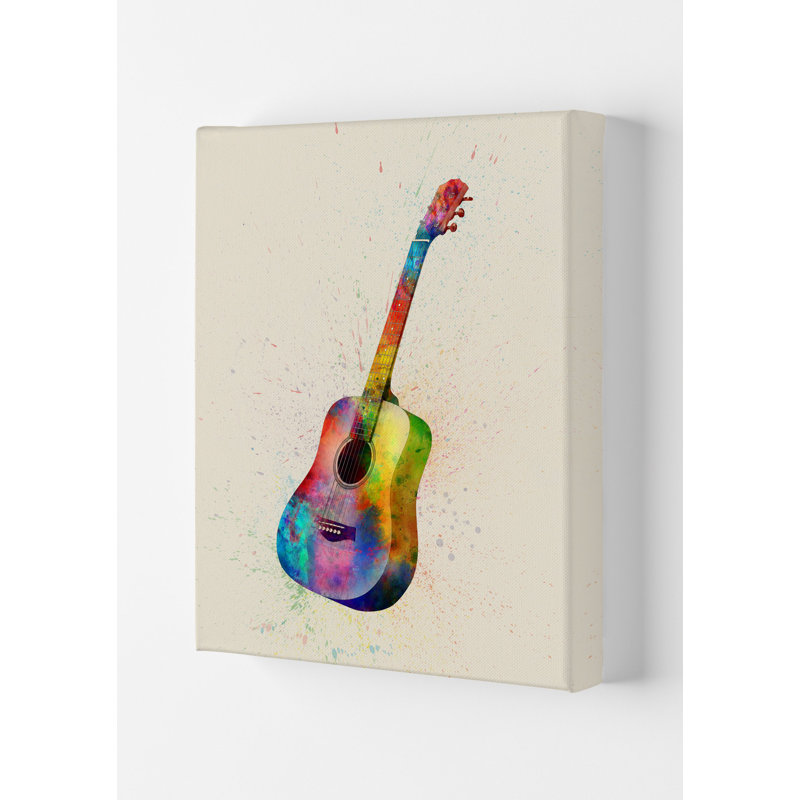 Acoustic Guitar by Michael Tompsett - Print, 59.4cm H x 42cm W x 4cm D, Wrapped Canvas
