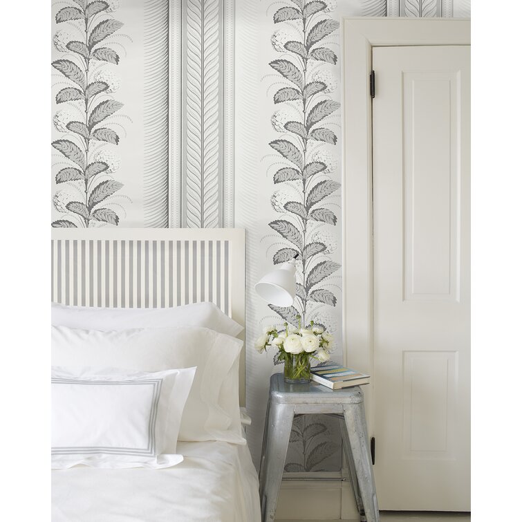 Sample  Schumacher Hydrangea Drape Wallpaper in Grisaille  Chairish