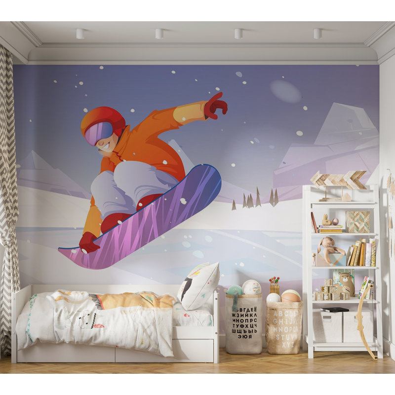 Papier peint de qualité supérieure - Snowboard Jump, L 96 po x l 120 po