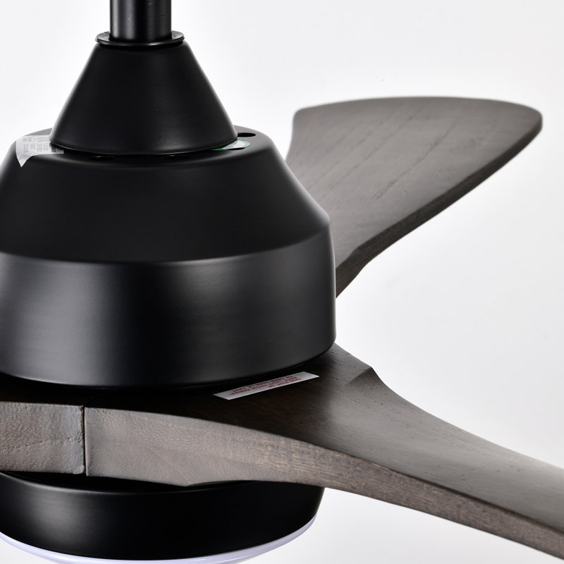 Ventilateur de plafond 52 po avec lumières, Noir mat, Noir mat