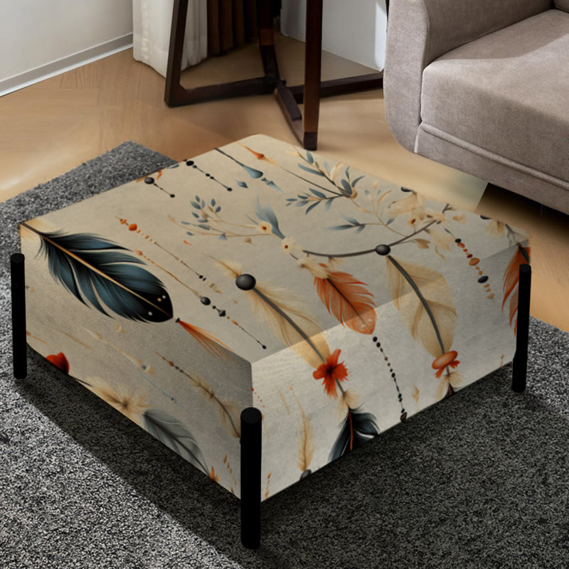 Desert Dreamcatchers Boho Pattern - Boho Large Square Ottoman
