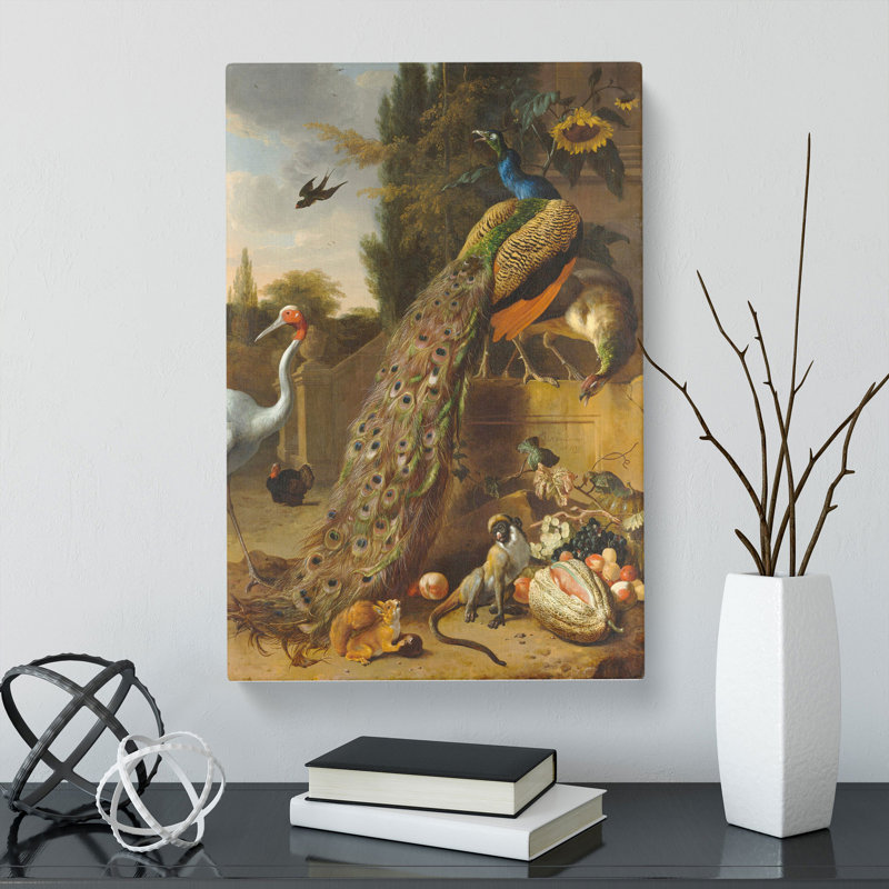 Peacocks by Melchior D'Hondecoeter - Wrapped Canvas Painting, 50cm H x 35cm W x 3cm D
