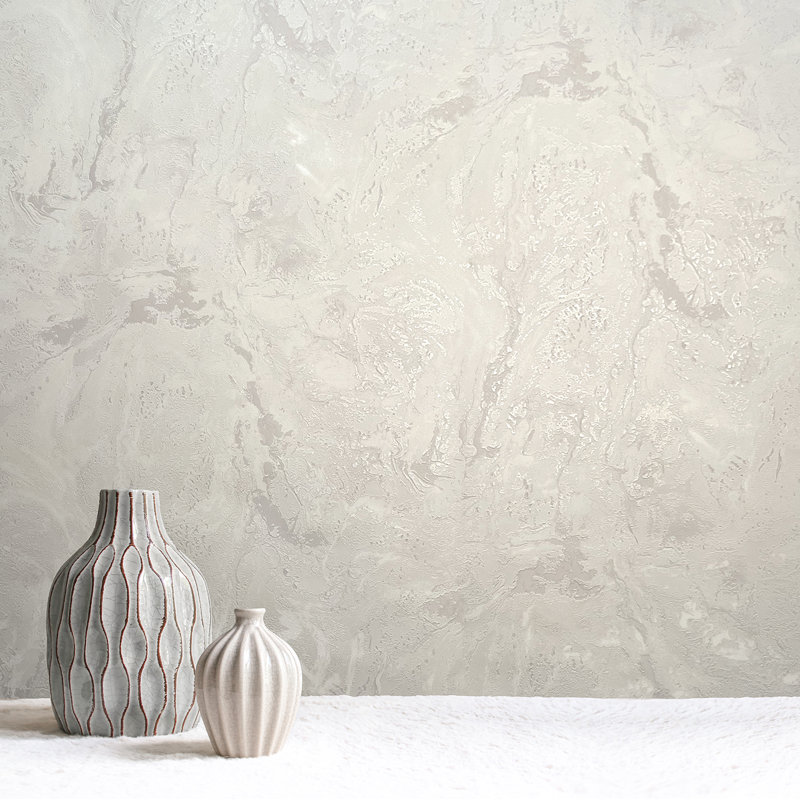 Crownsville 10.05m x 53cm Textured Glitter Wallpaper Roll, Pearl