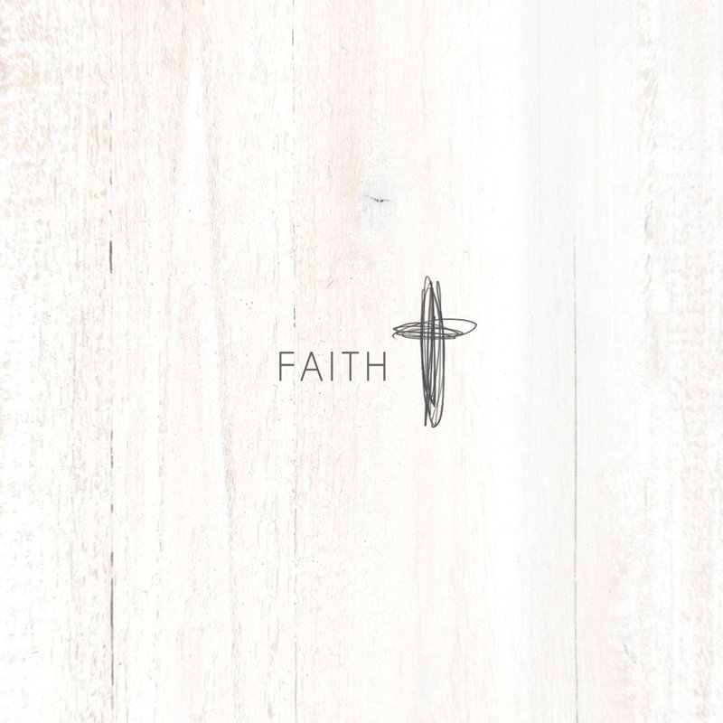 Faith Cross Drawing - Wrapped Canvas Print, 30cm H x 30cm W 