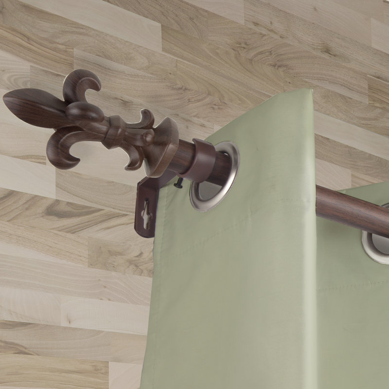 Tringle à rideaux simple Lemoine, 28" - 48", Noyer foncé