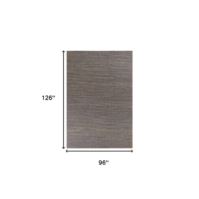 Tapis bleu et beige abstrait tissé à la main 8 pi x 11 pi