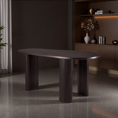 Black Creative Shaped Design Solid Wood Desk