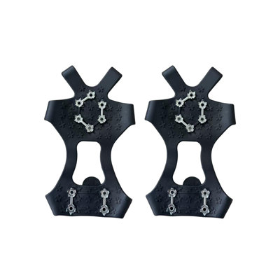 Rubber Ice Claw Shoe Covers Elastic Ice Claw Skidproof Shoe Covers Snow Grip Shoe Covers 10-Spike Ice Grip Shoe Covers Outdoor Hiking Shoe Inserts