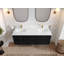 Meuble-lavabo double flottant 60 po avec dessus en quartz Roswell-101466559