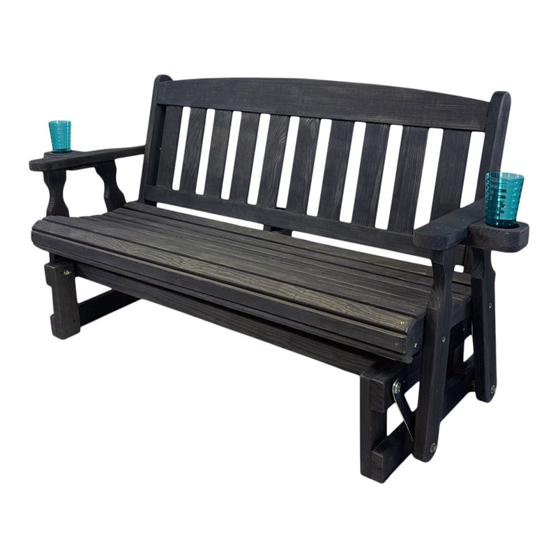 Outdoor Glider Bench, Teinture noire semi-solide