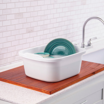 Sterilite 18 Qt Dishpan, Bin Ideal for Soaking and Cleaning Dirty Dishes in the Kitchen Sink