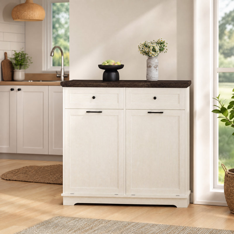 Armoire à ordures inclinable avec tiroir 20 gallons