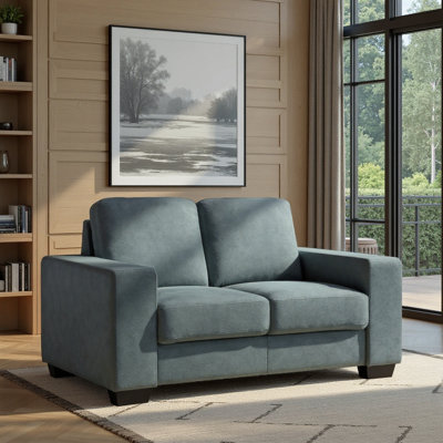 Cia 59 In. Modern Fabric Loveseat In Flint With Track Arms
